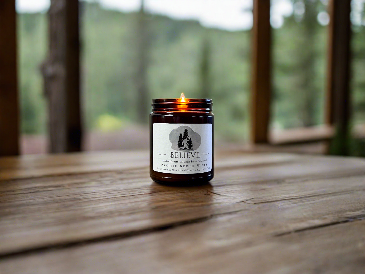 Believe Sasquatch Candle